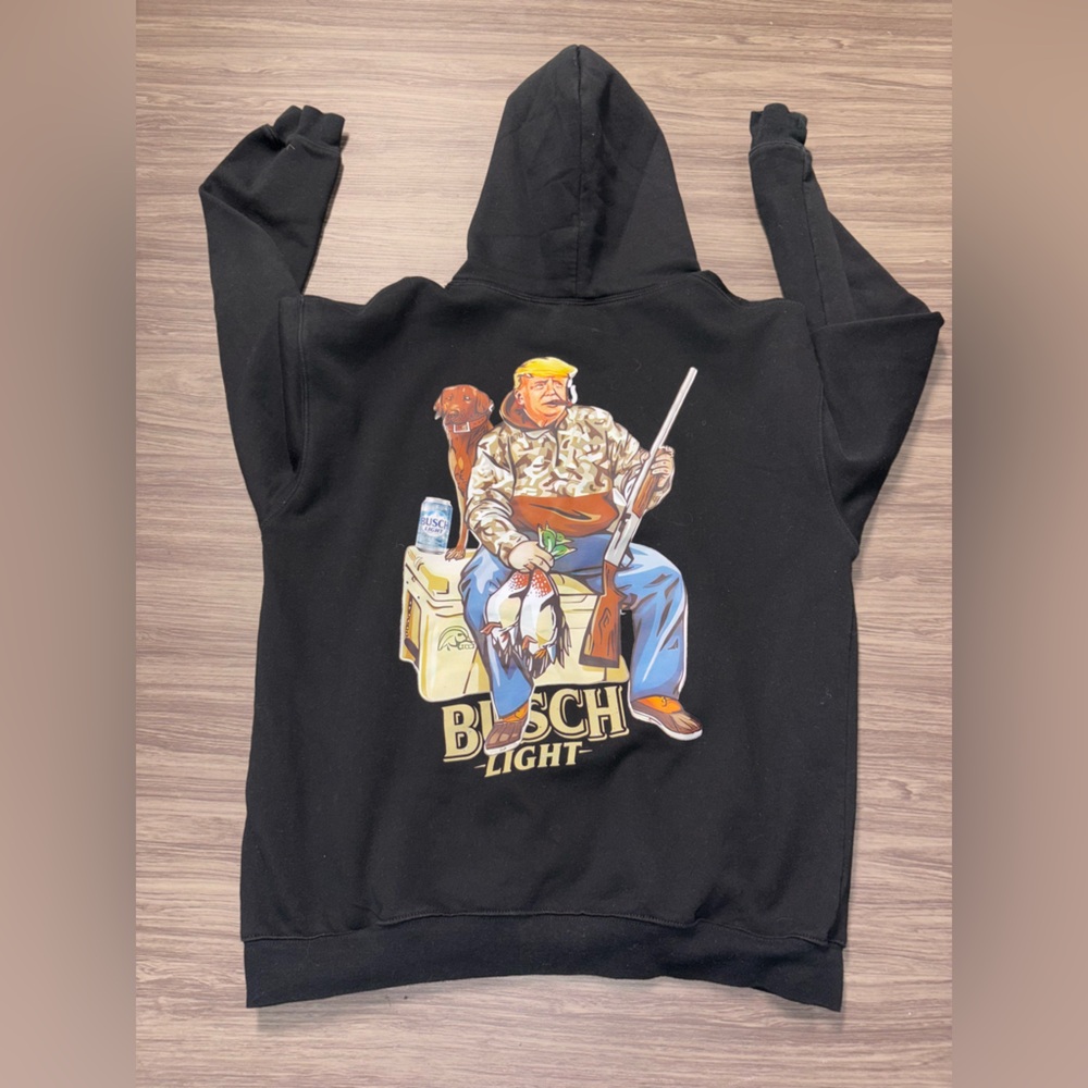 Graphic Hoodie - Busch Light / Donald Trump Hunting Size Large
